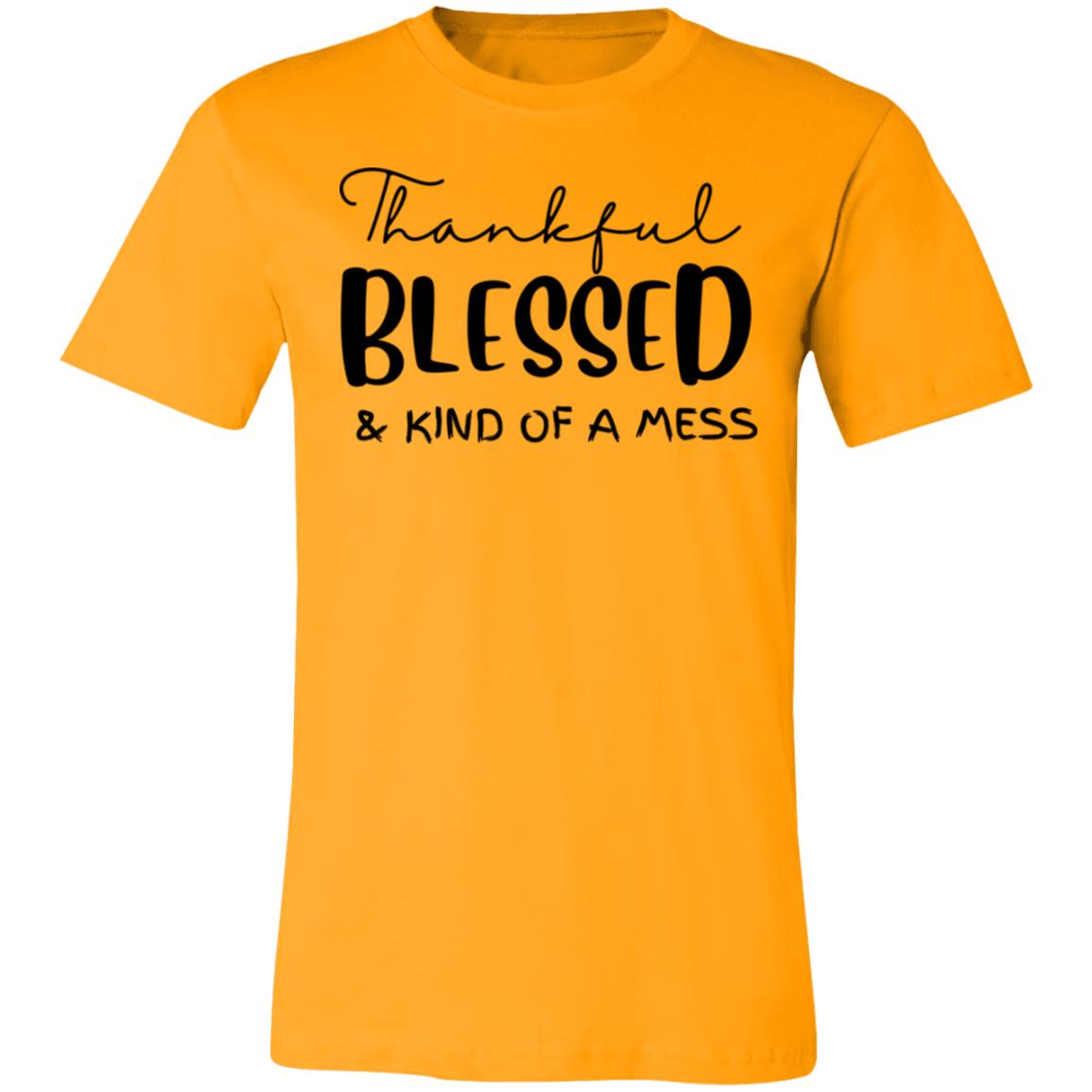 Thankful/Blessed Kind of a Mess | Unisex Jersey Short Sleeve Tee