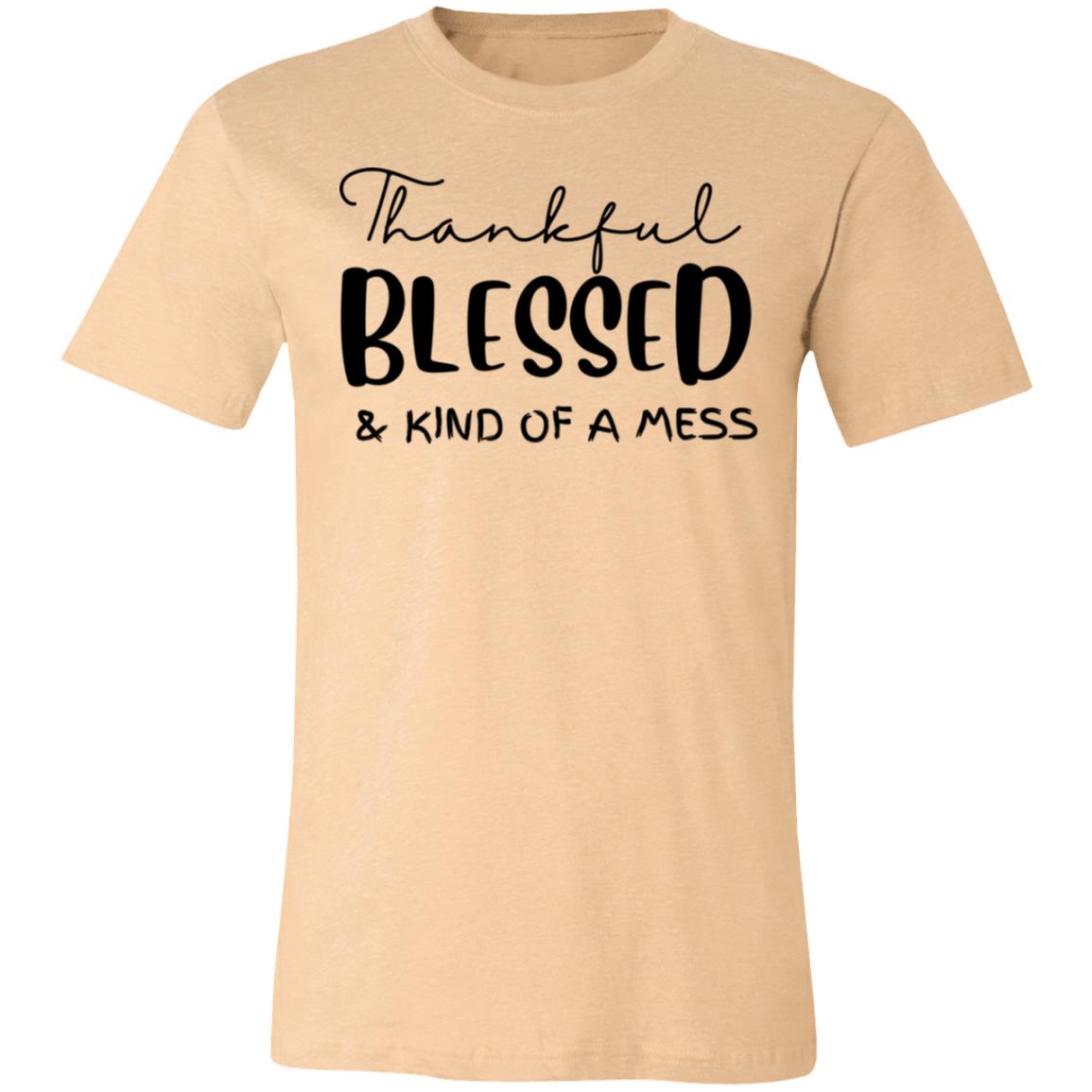 Thankful/Blessed Kind of a Mess | Unisex Jersey Short Sleeve Tee