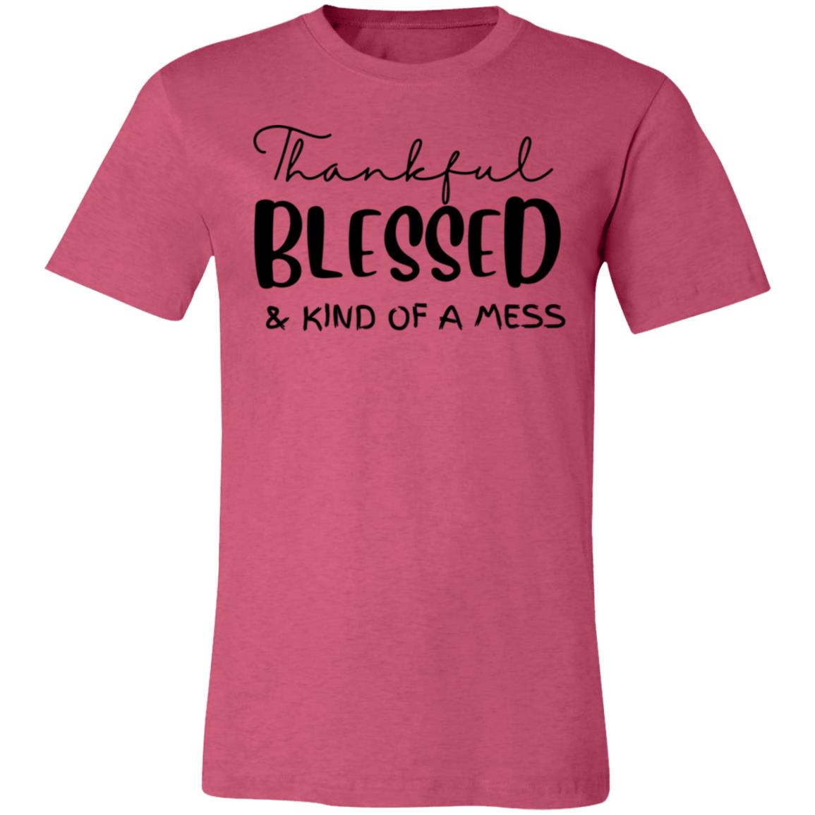 Thankful/Blessed Kind of a Mess | Unisex Jersey Short Sleeve Tee