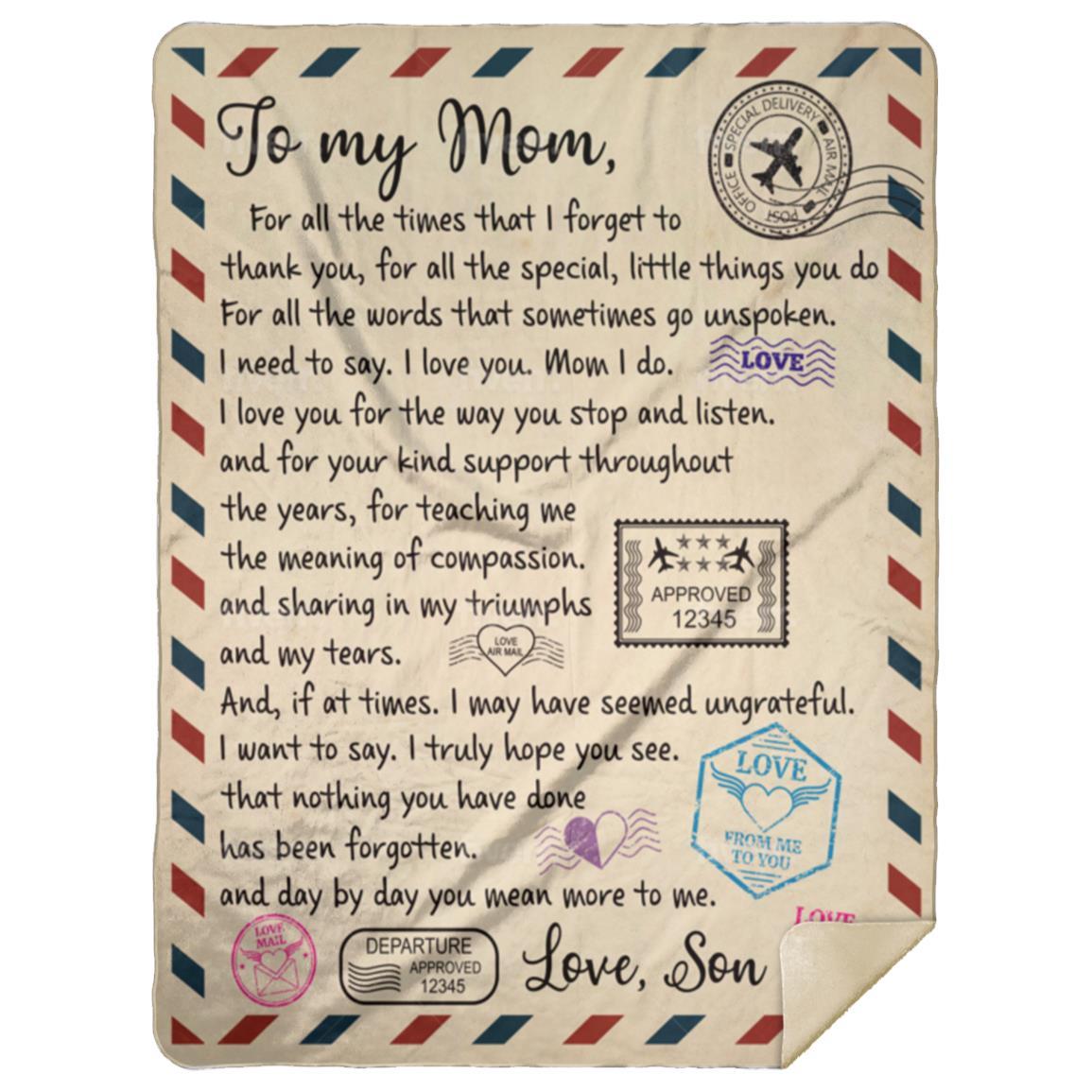 To Mom Love Son | MSHL Premium Sherpa Blanket 60x80