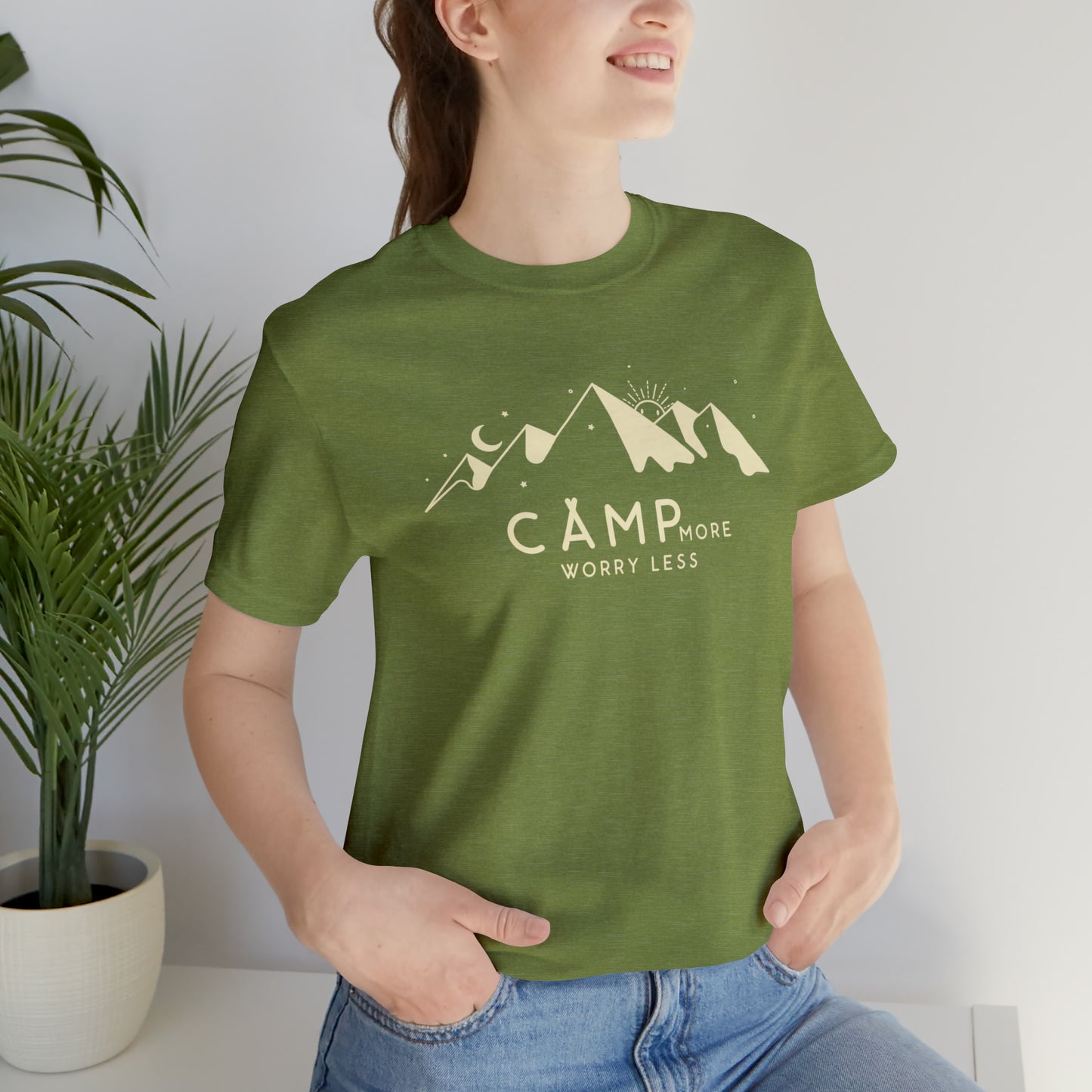 Camp More Worry Less | Unisex Jersey Short Sleeve Tee