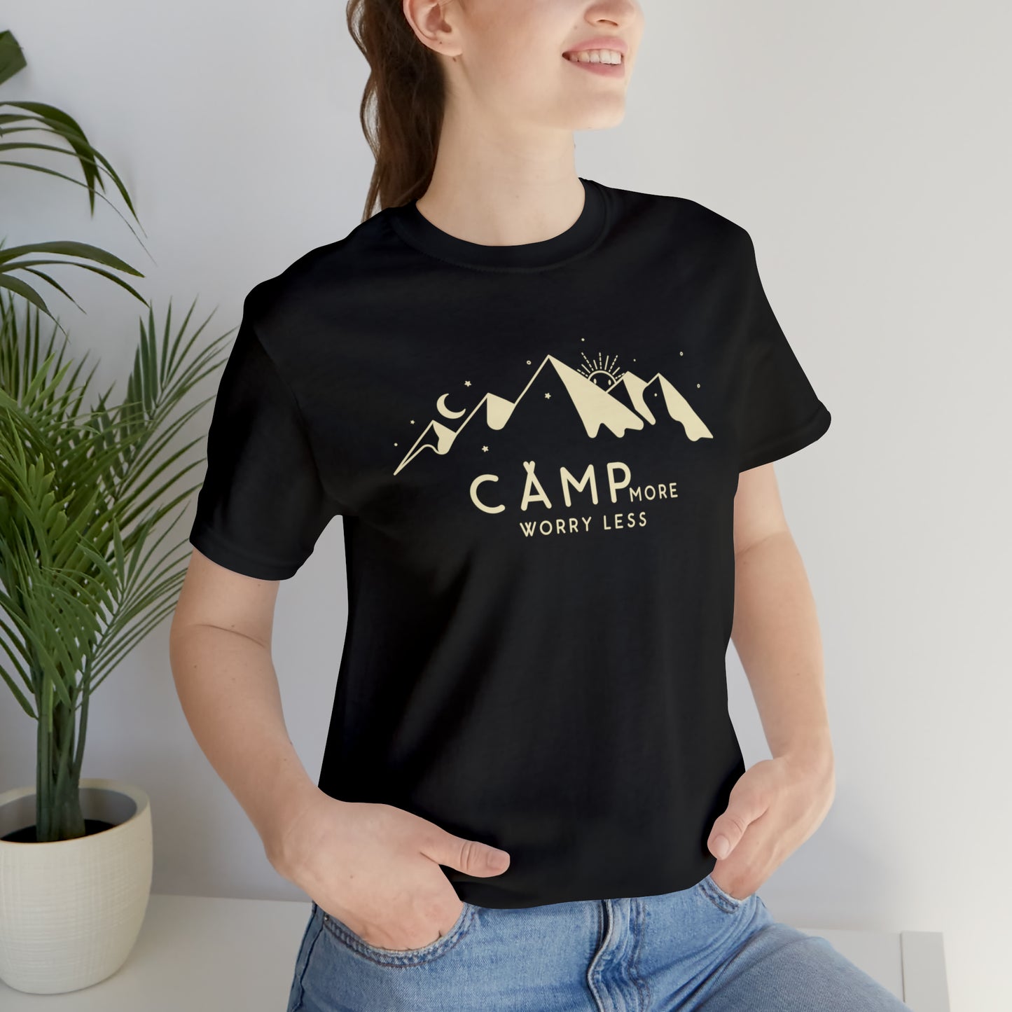 Camp More Worry Less | Unisex Jersey Short Sleeve Tee