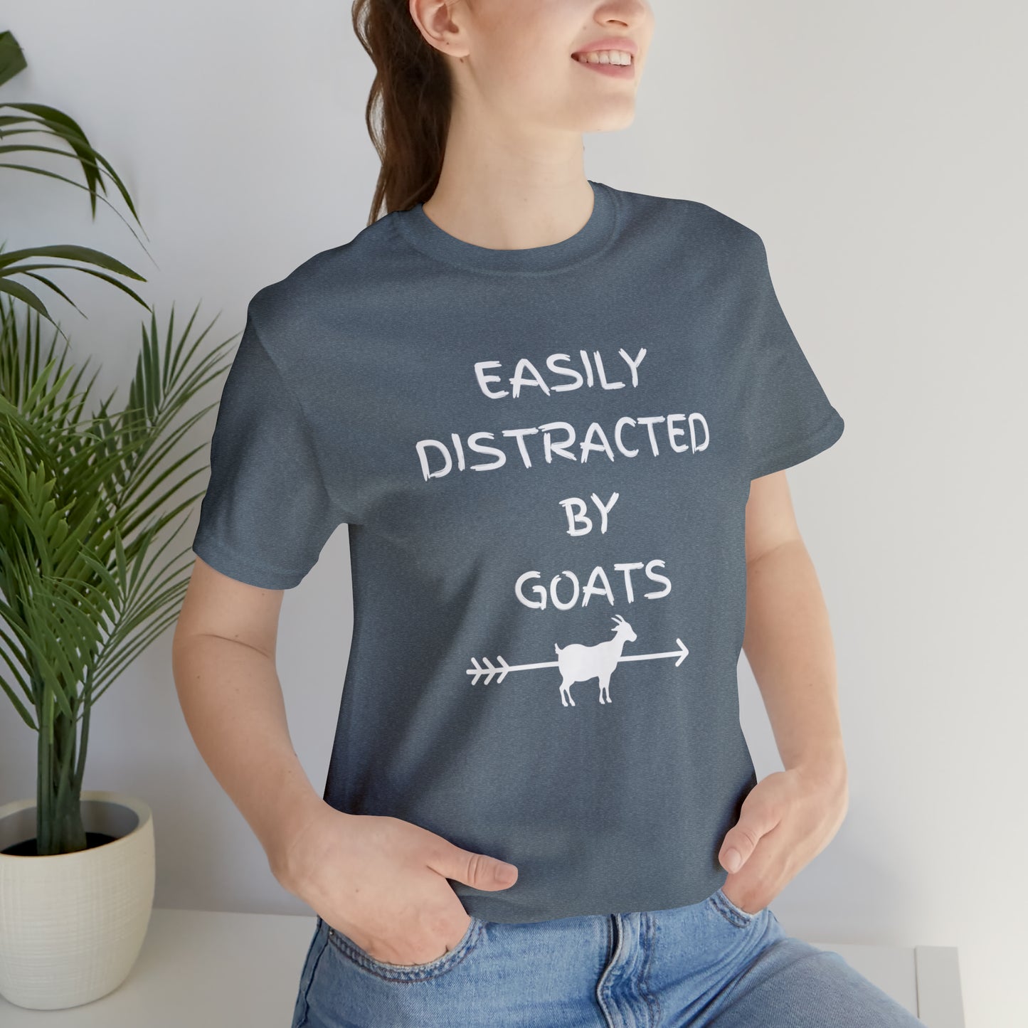 Easily Distracted by Goats | Unisex Jersey Short Sleeve Tee