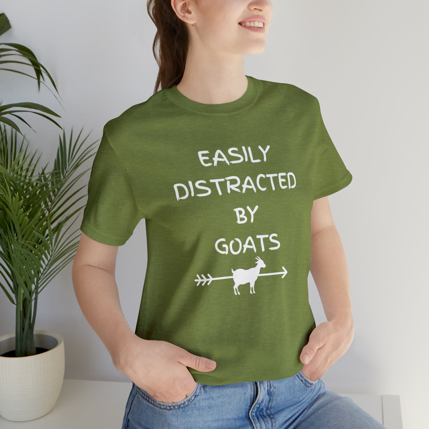 Easily Distracted by Goats | Unisex Jersey Short Sleeve Tee