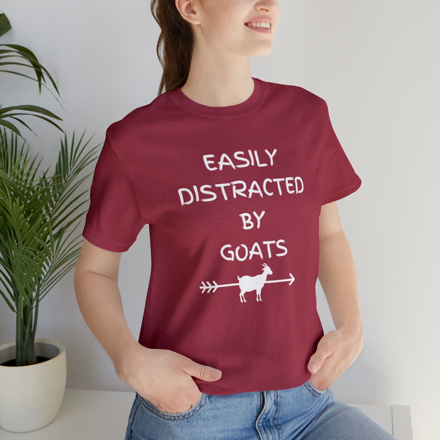 Easily Distracted by Goats | Unisex Jersey Short Sleeve Tee