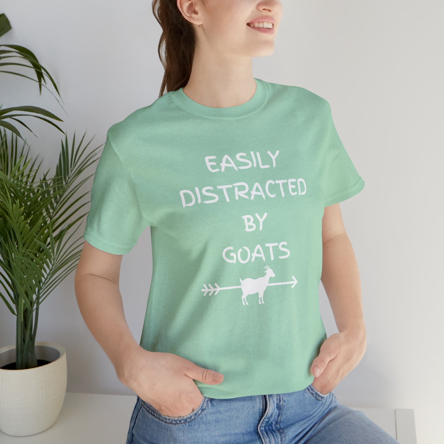 Easily Distracted by Goats | Unisex Jersey Short Sleeve Tee