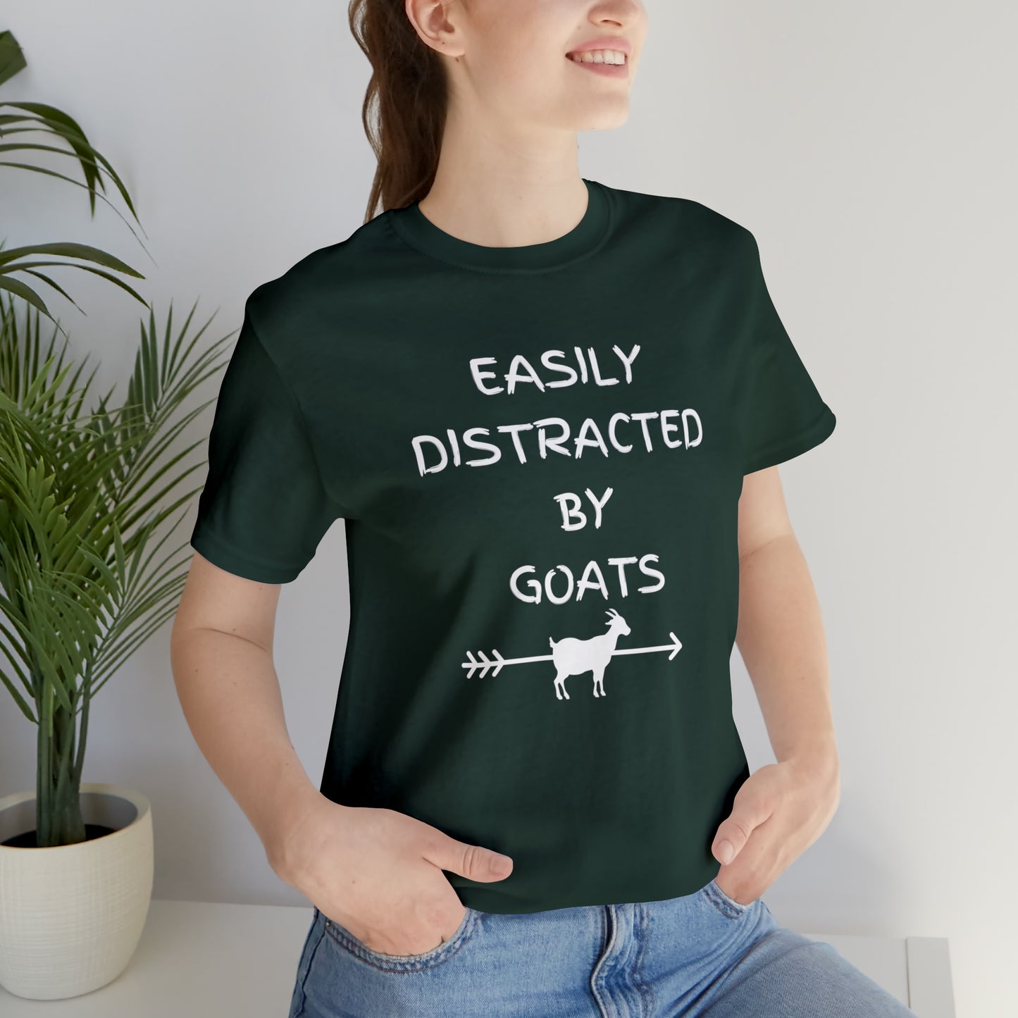 Easily Distracted by Goats | Unisex Jersey Short Sleeve Tee