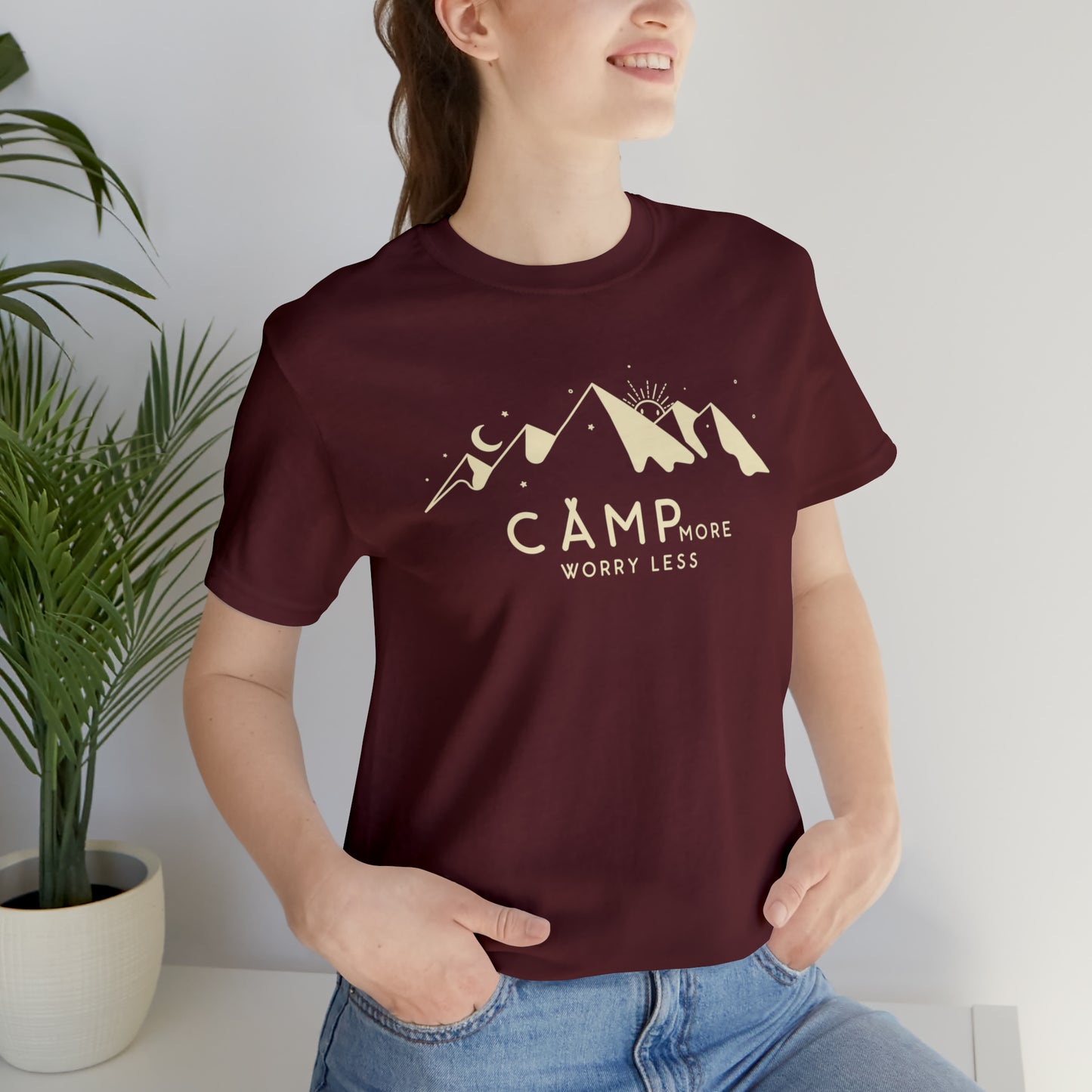 Camp More Worry Less | Unisex Jersey Short Sleeve Tee