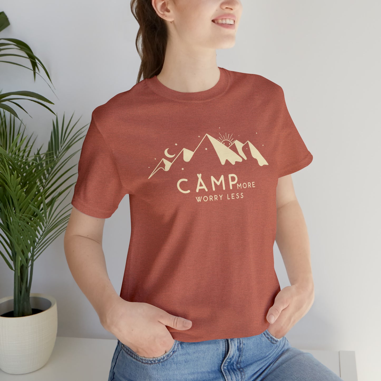 Camp More Worry Less | Unisex Jersey Short Sleeve Tee