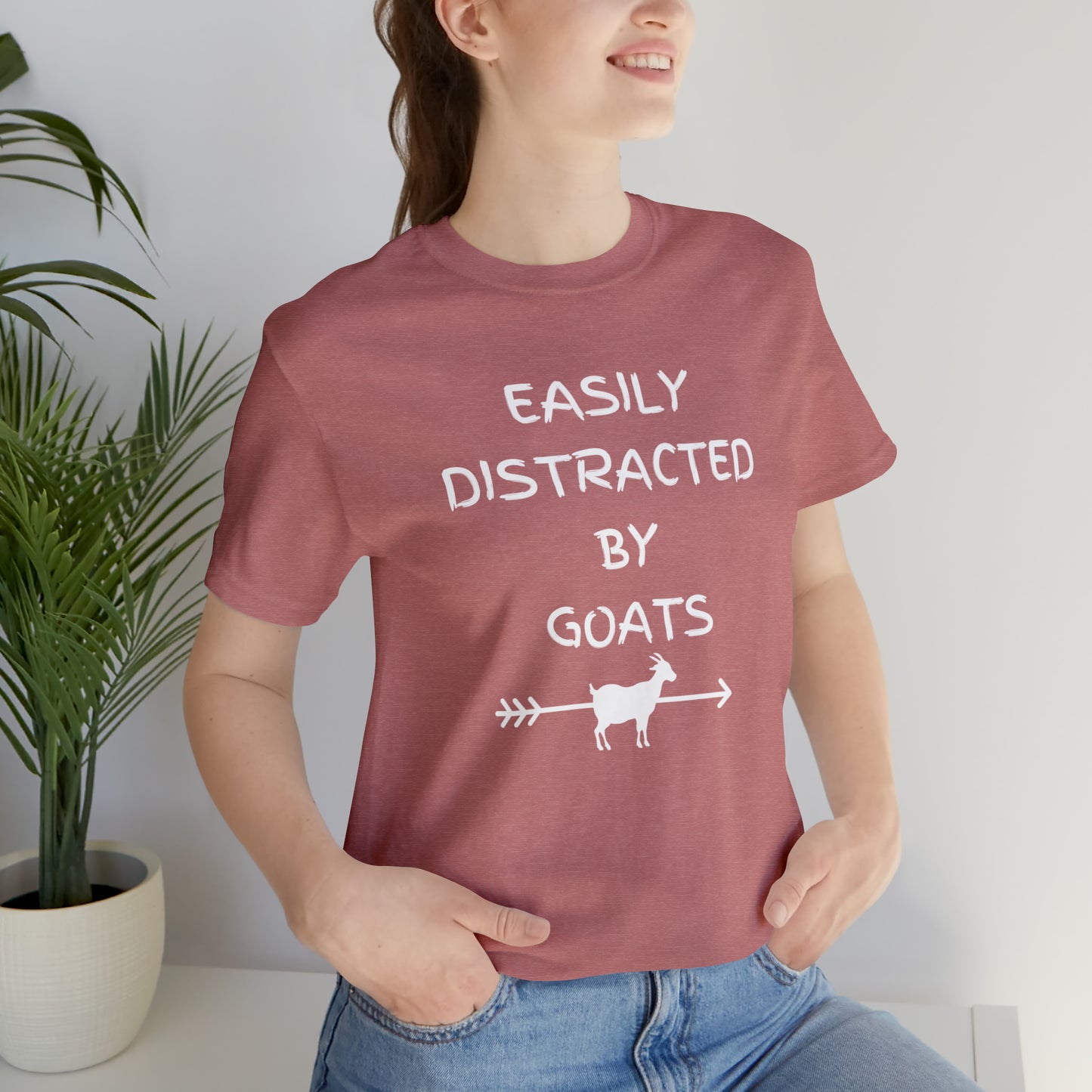 Easily Distracted by Goats | Unisex Jersey Short Sleeve Tee