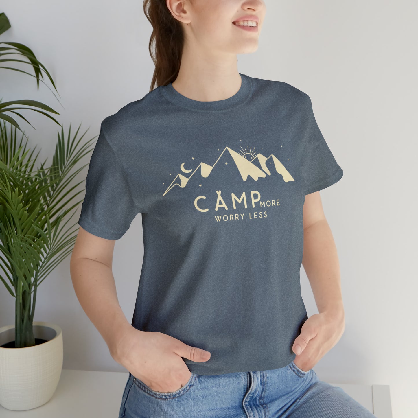 Camp More Worry Less | Unisex Jersey Short Sleeve Tee