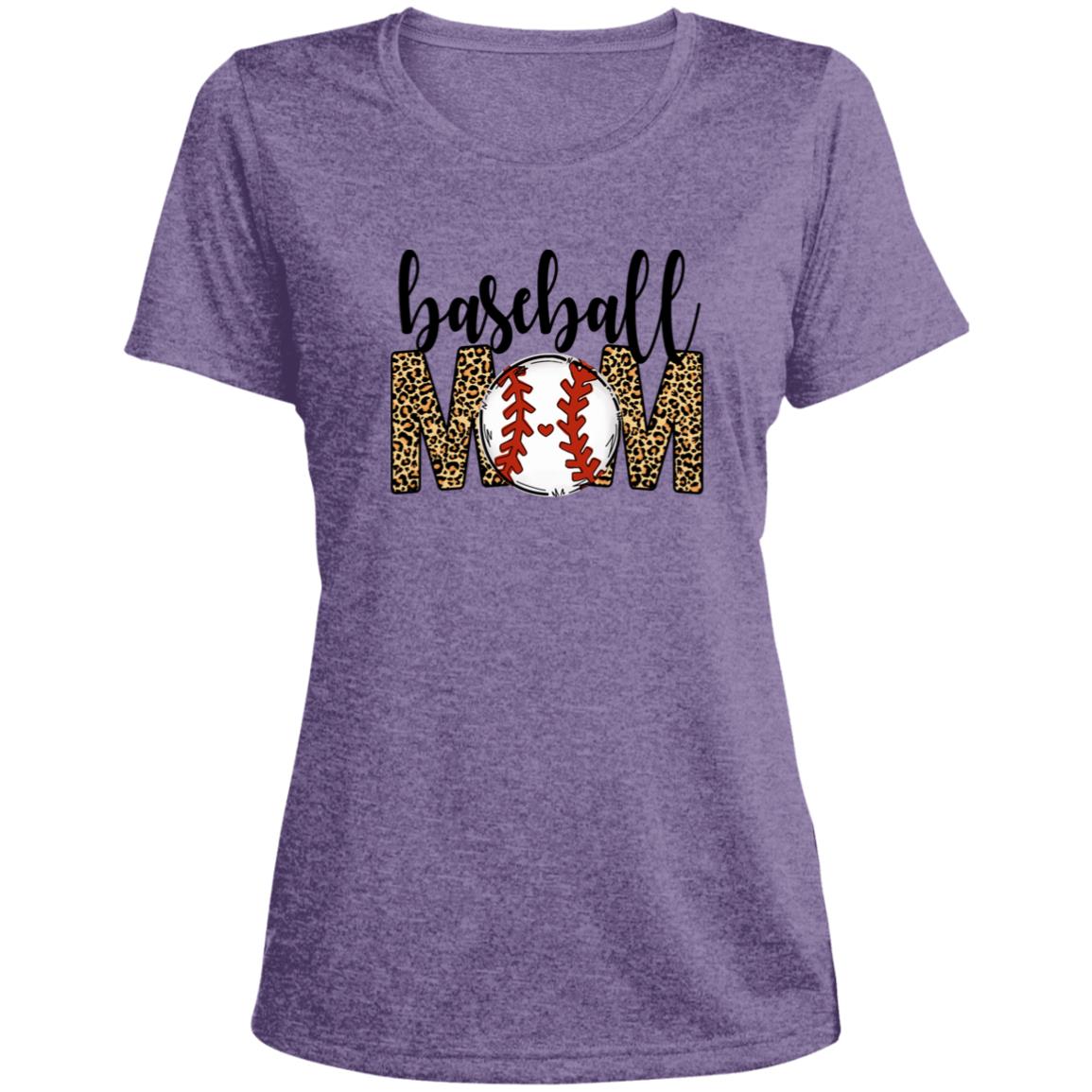 Baseball Mom | Ladies' Heather Scoop Neck Performance Tee