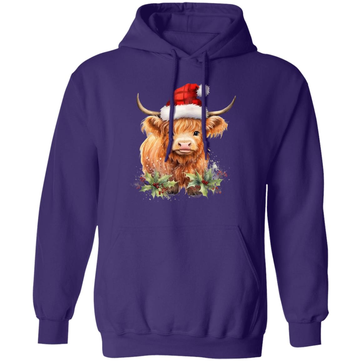 Christmas Highlander Cow | Pullover Hoodie