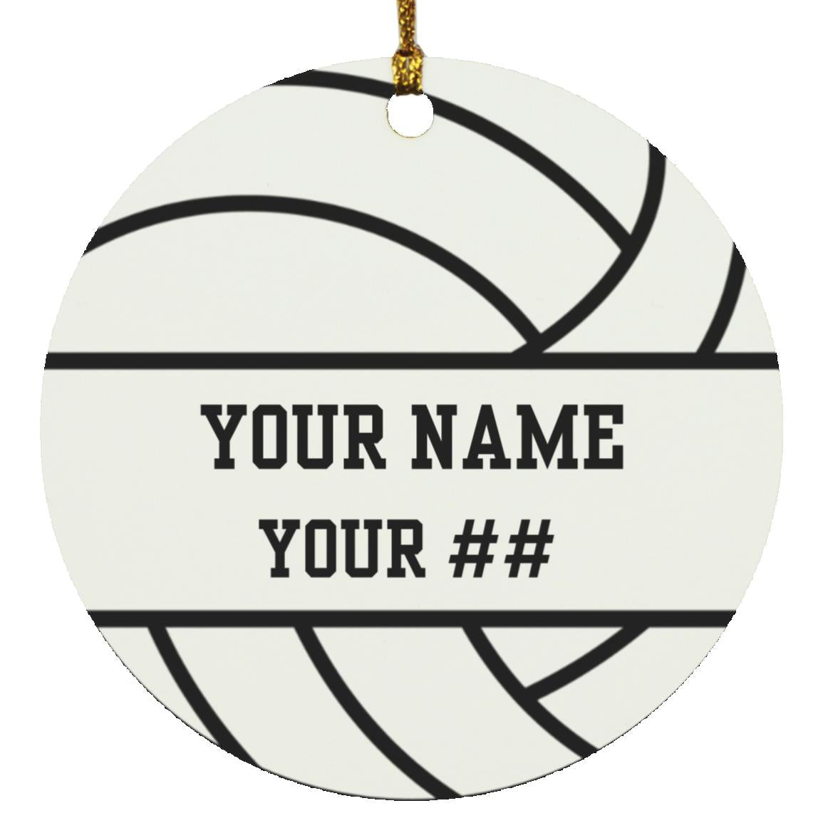 Personalized Volleyball Ornament | Circle Ornament