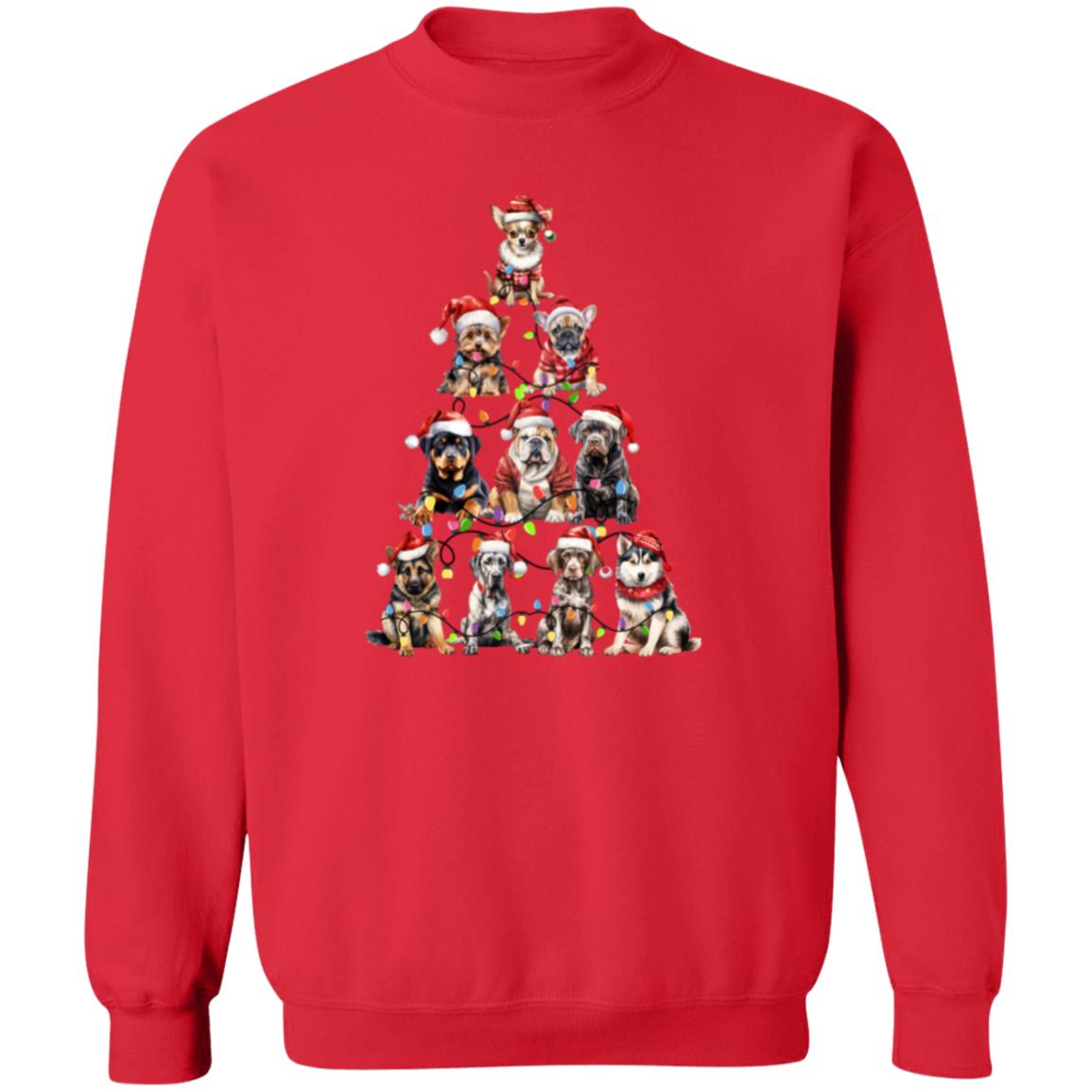 Christmas Dog Tree | Crewneck Pullover Sweatshirt