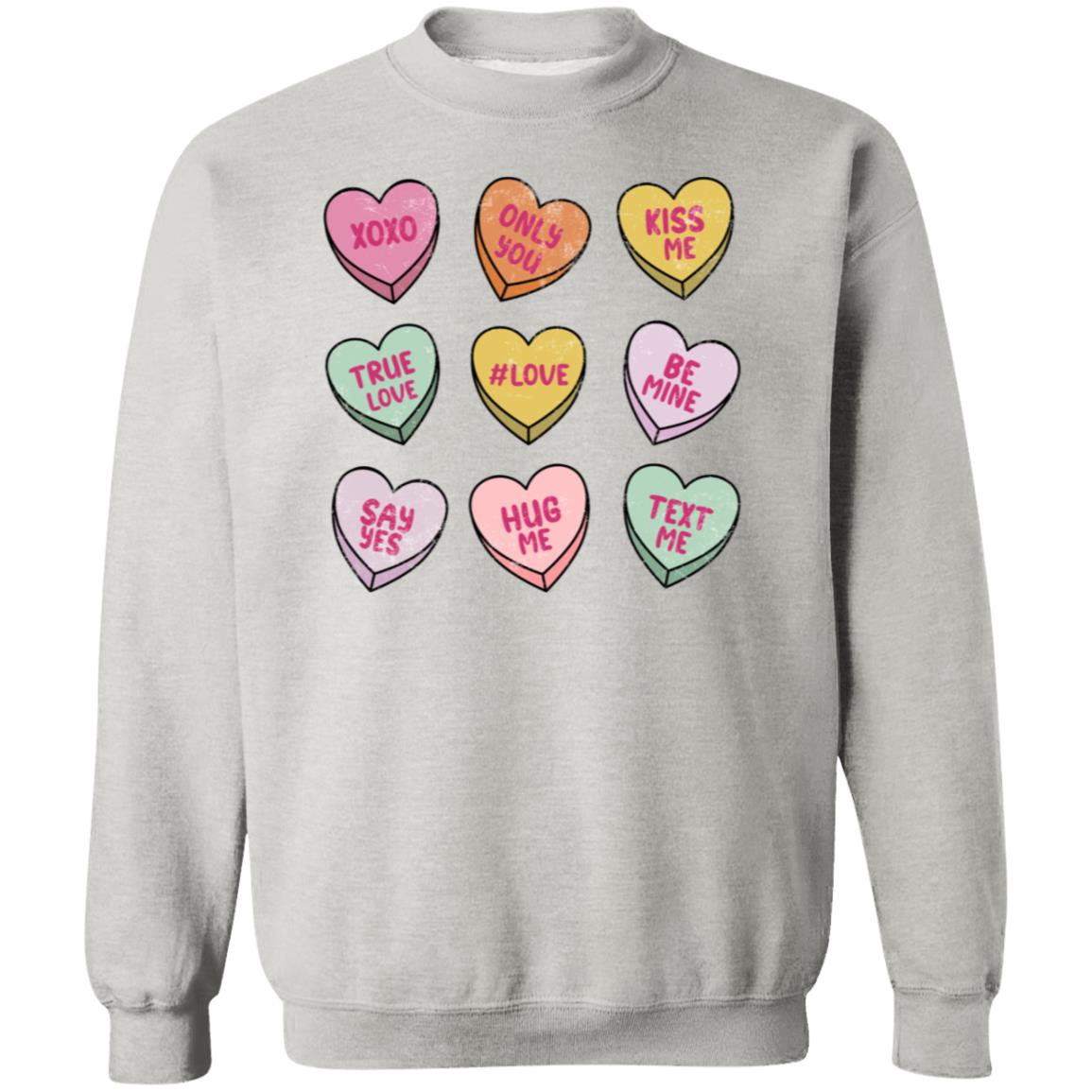 Conversation Hearts | Crewneck Pullover Sweatshirt