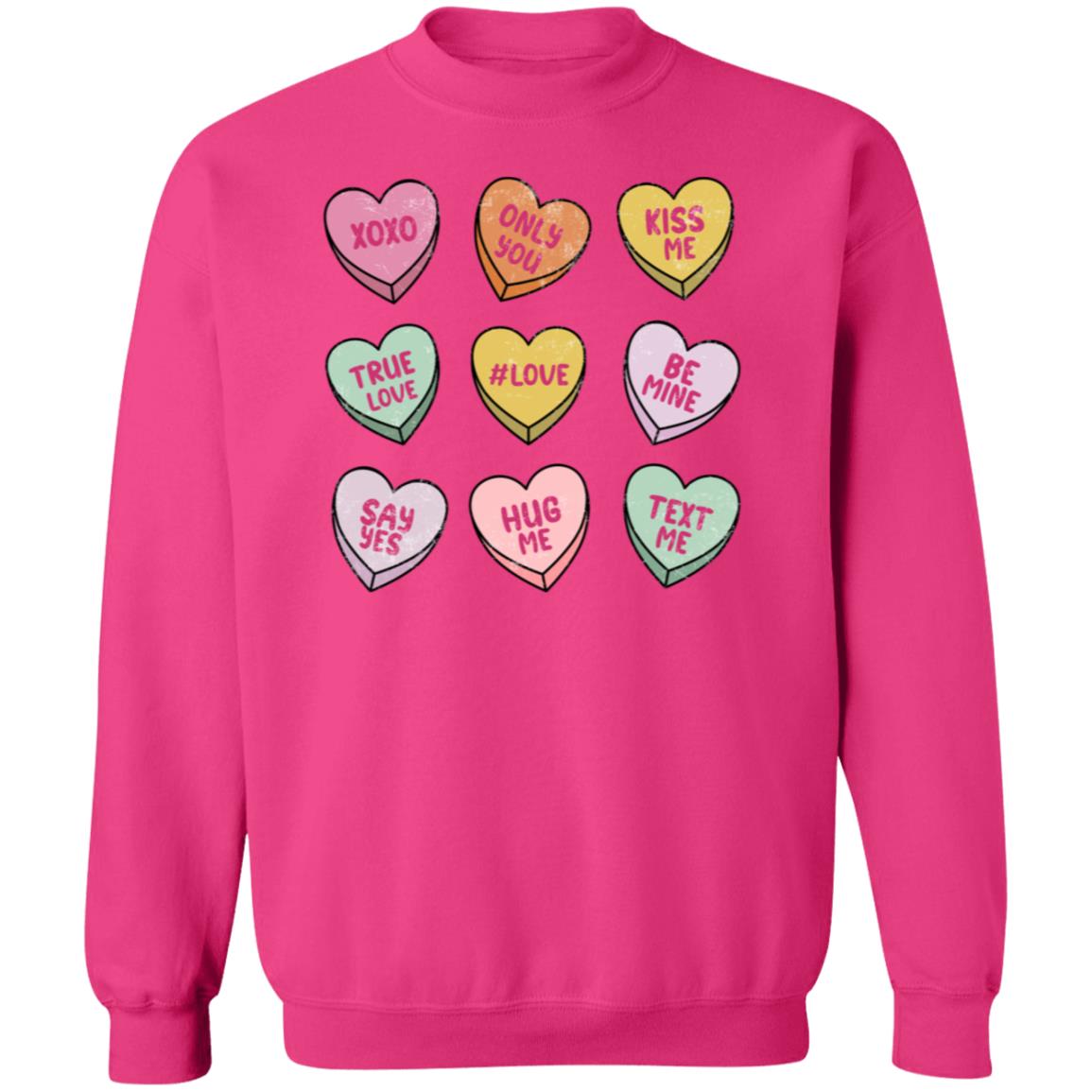 Conversation Hearts | Crewneck Pullover Sweatshirt