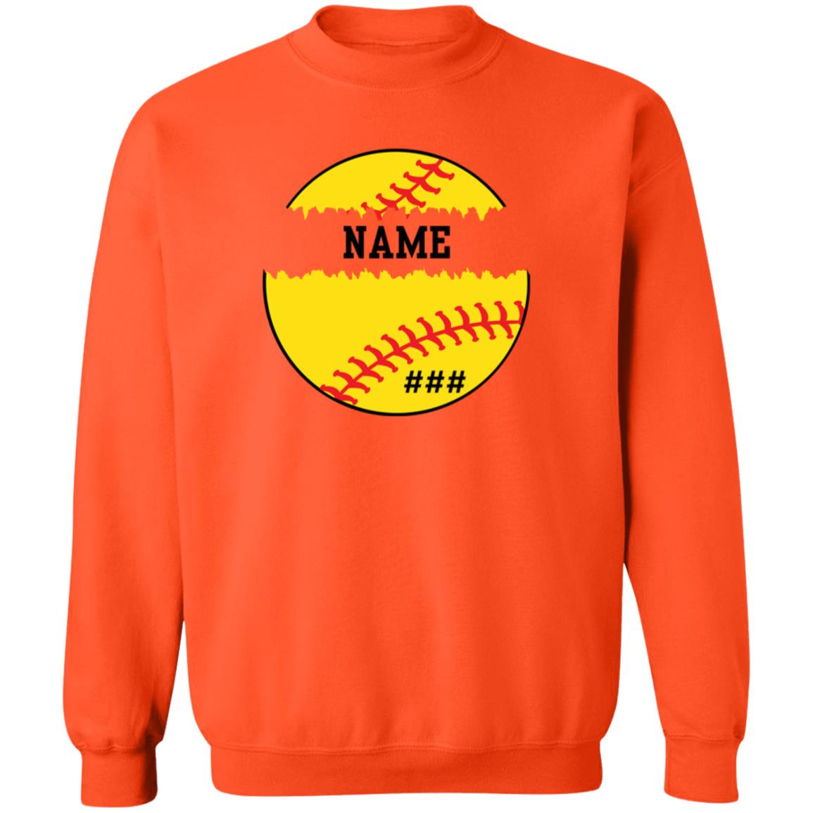 Personalized Softball | Crewneck Pullover Sweatshirt