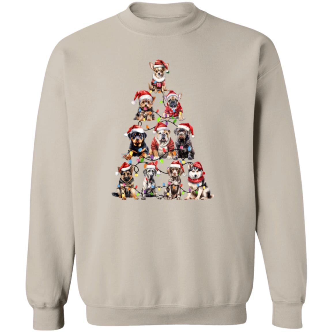 Christmas Dog Tree | Crewneck Pullover Sweatshirt