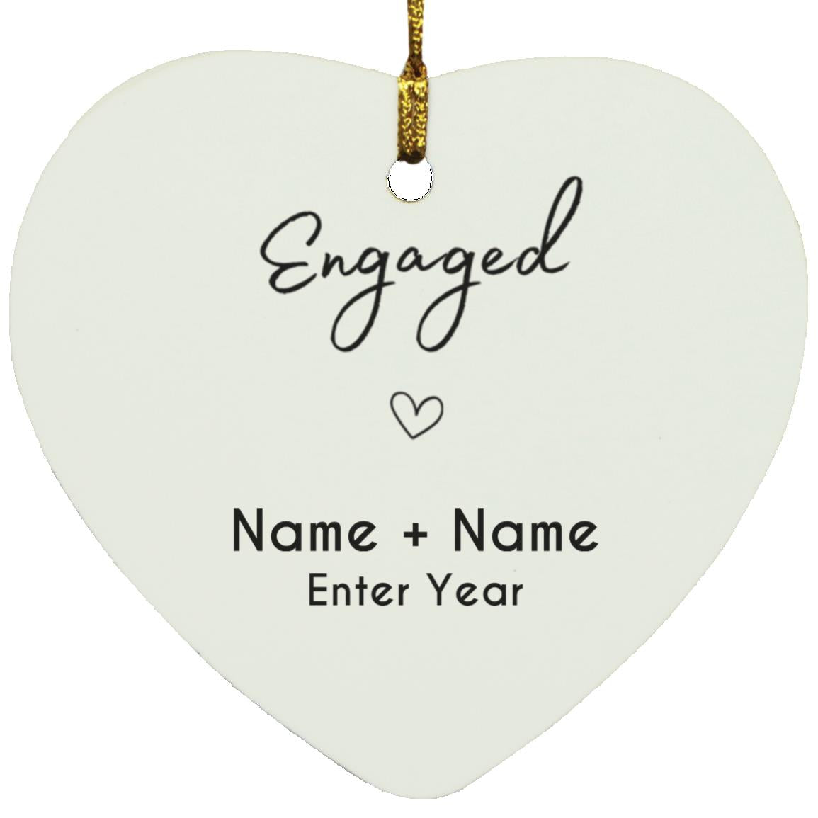 Engagement Personalized Ornament | Available in Circle & Heart Shapes