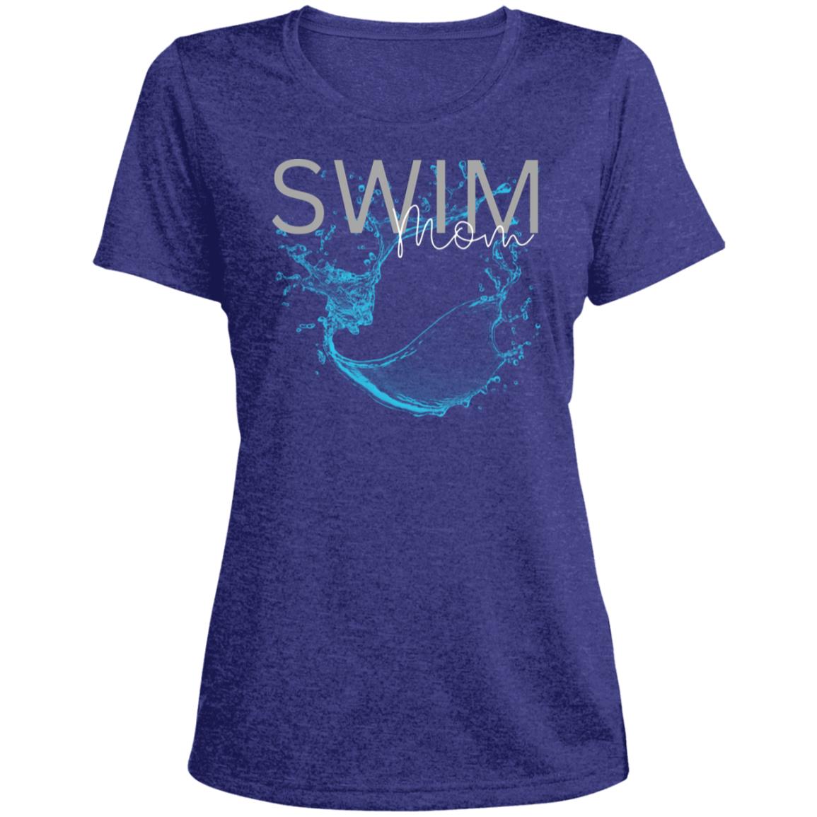 Swim Mom | Ladies' Heather Scoop Neck Performance Tee