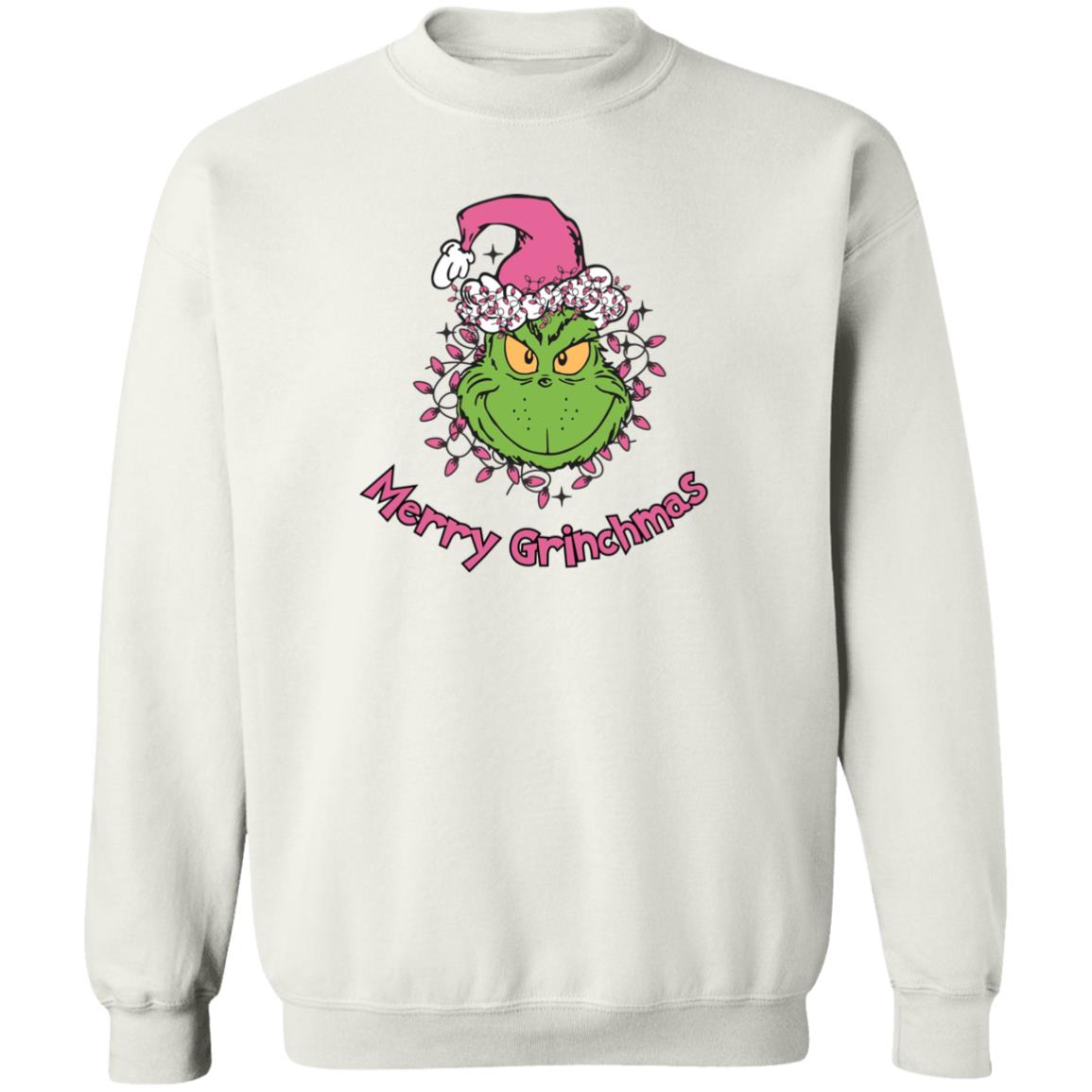 Merry Grinchmas Crewneck Pullover Sweatshirt - BONUS Front and Back Design