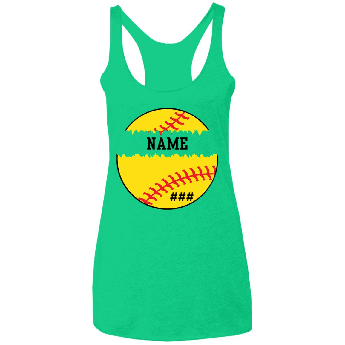 Personalized Softball | Ladies' Triblend Racerback Tank