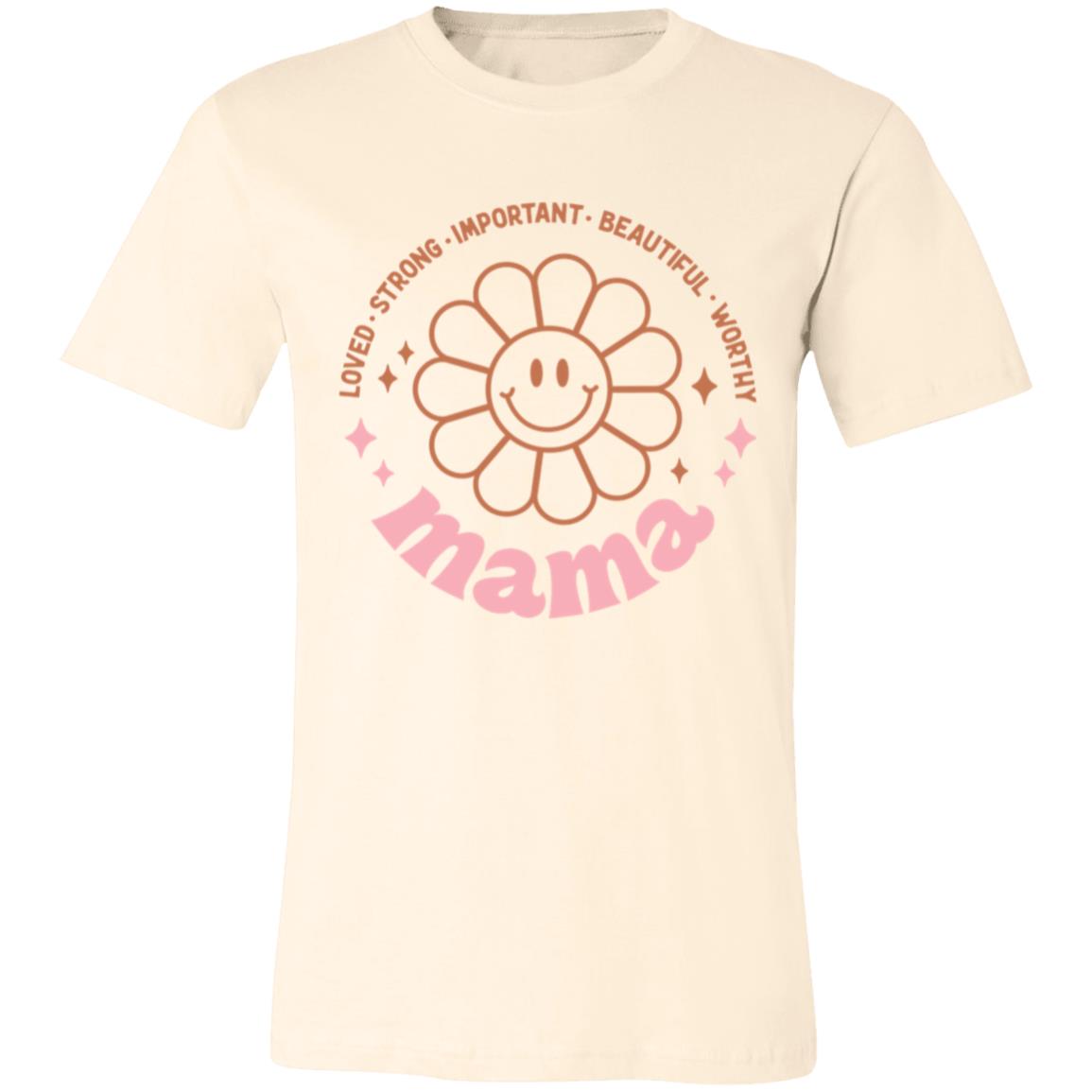 Mama Affirmations with Flower | Unisex Jersey Short-Sleeve T-Shirt