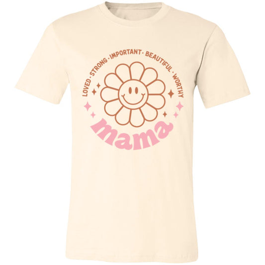 Mama Affirmations with Flower | Unisex Jersey Short-Sleeve T-Shirt