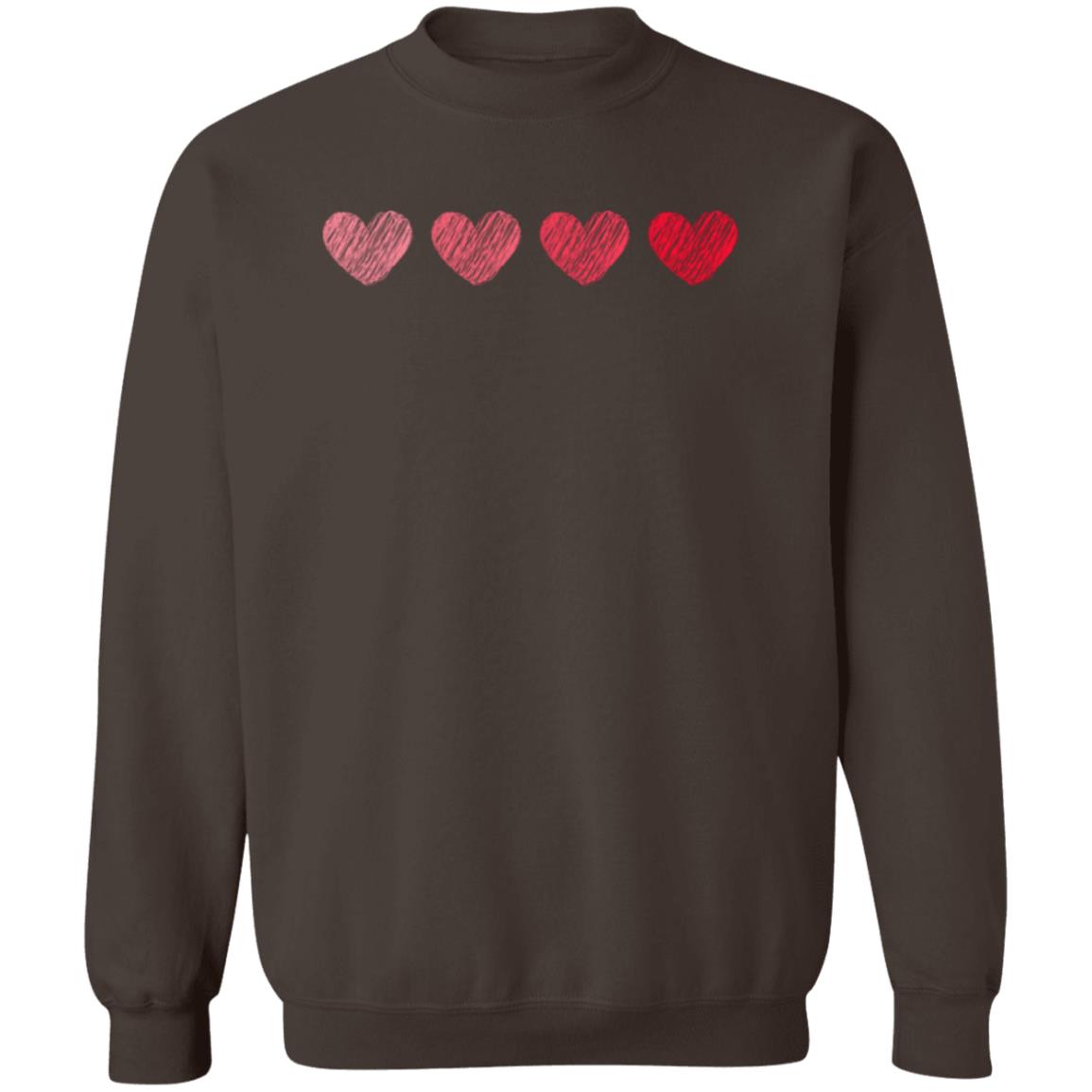 Four Hearts for Valentine's Day | Crewneck Pullover Sweatshirt