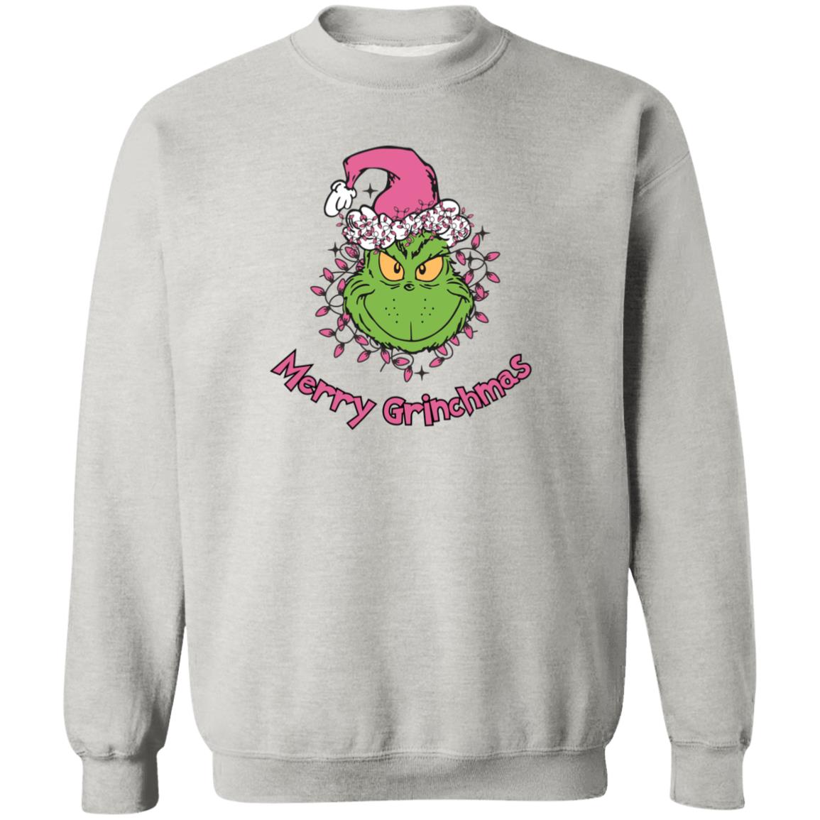 Merry Grinchmas Crewneck Pullover Sweatshirt - BONUS Front and Back Design