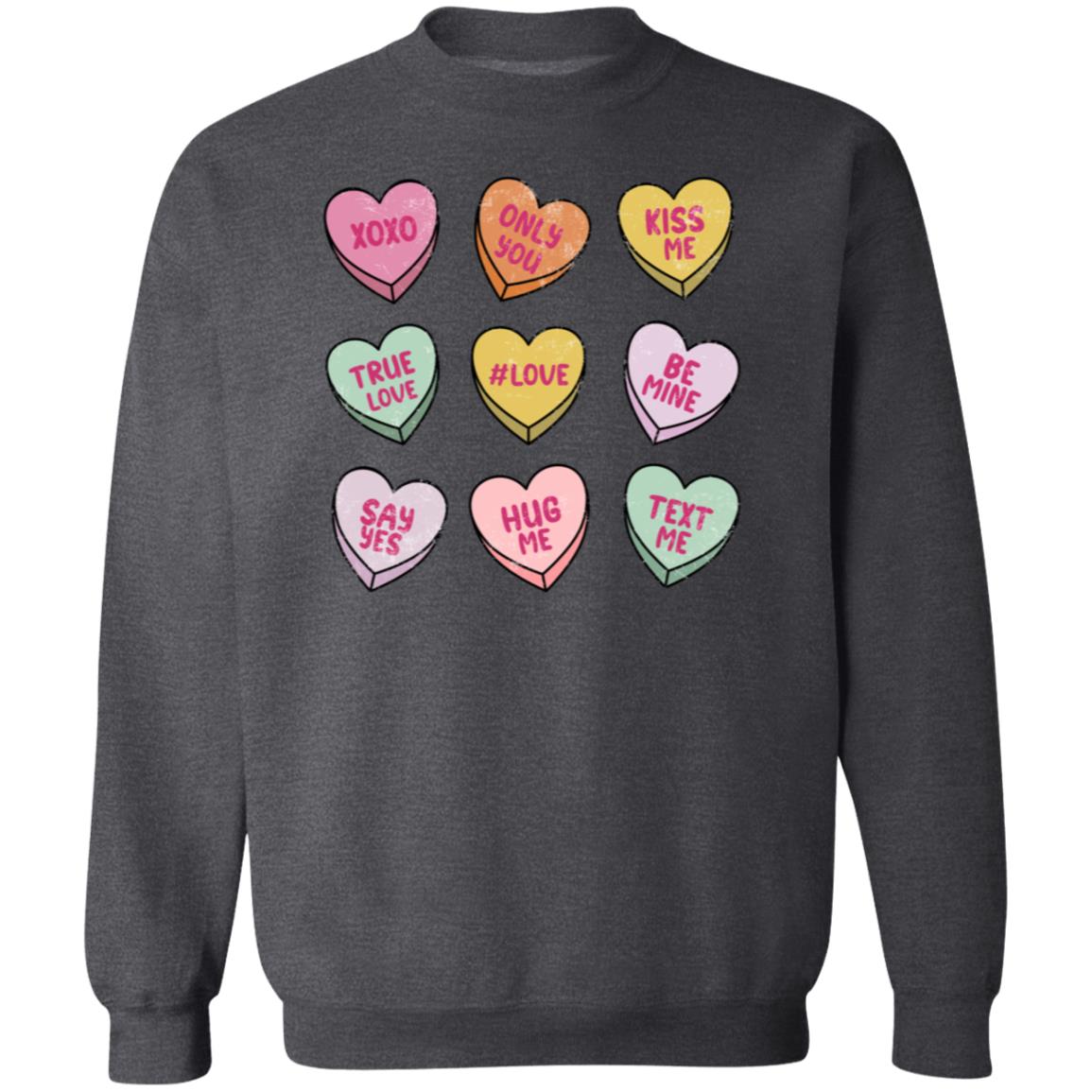 Conversation Hearts | Crewneck Pullover Sweatshirt