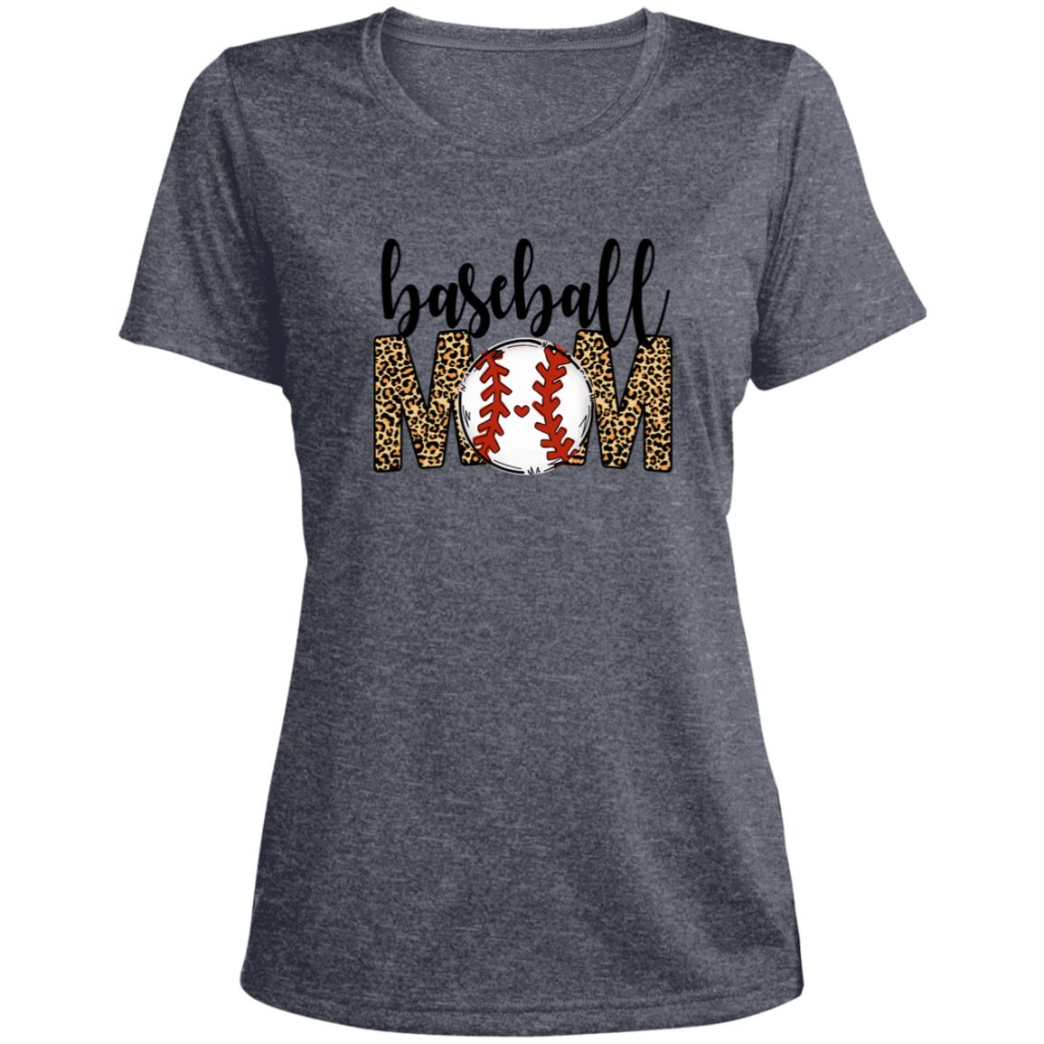 Baseball Mom | Ladies' Heather Scoop Neck Performance Tee