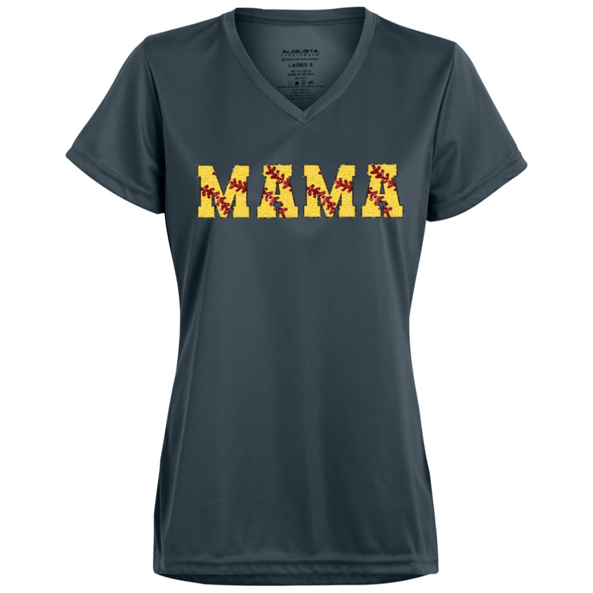 Softball Mama | Ladies’ Moisture-Wicking V-Neck Tee