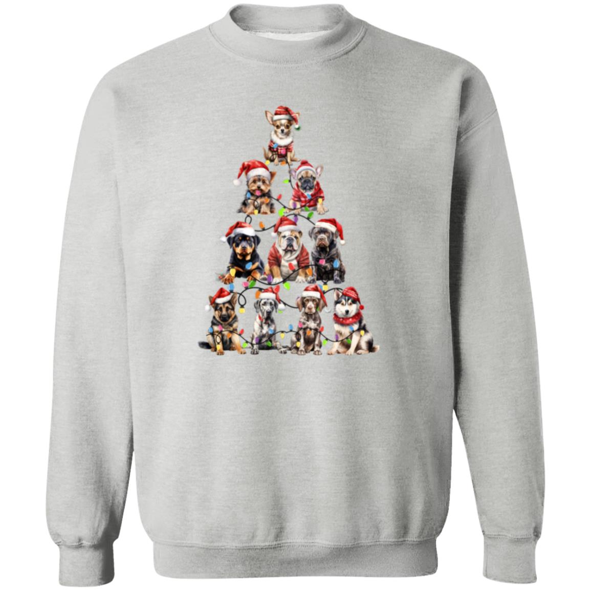 Christmas Dog Tree | Crewneck Pullover Sweatshirt