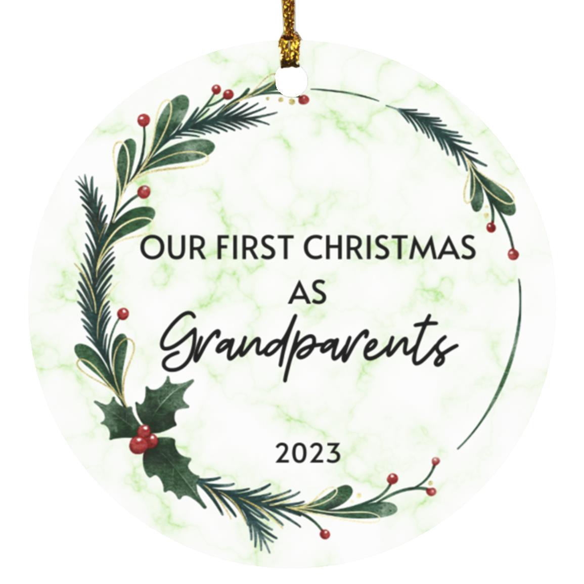 Our First Christmas as Grandparents | Circle Ornament