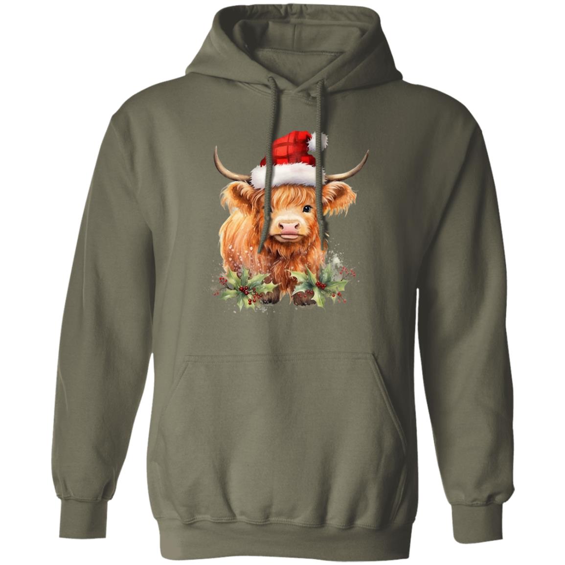 Christmas Highlander Cow | Pullover Hoodie