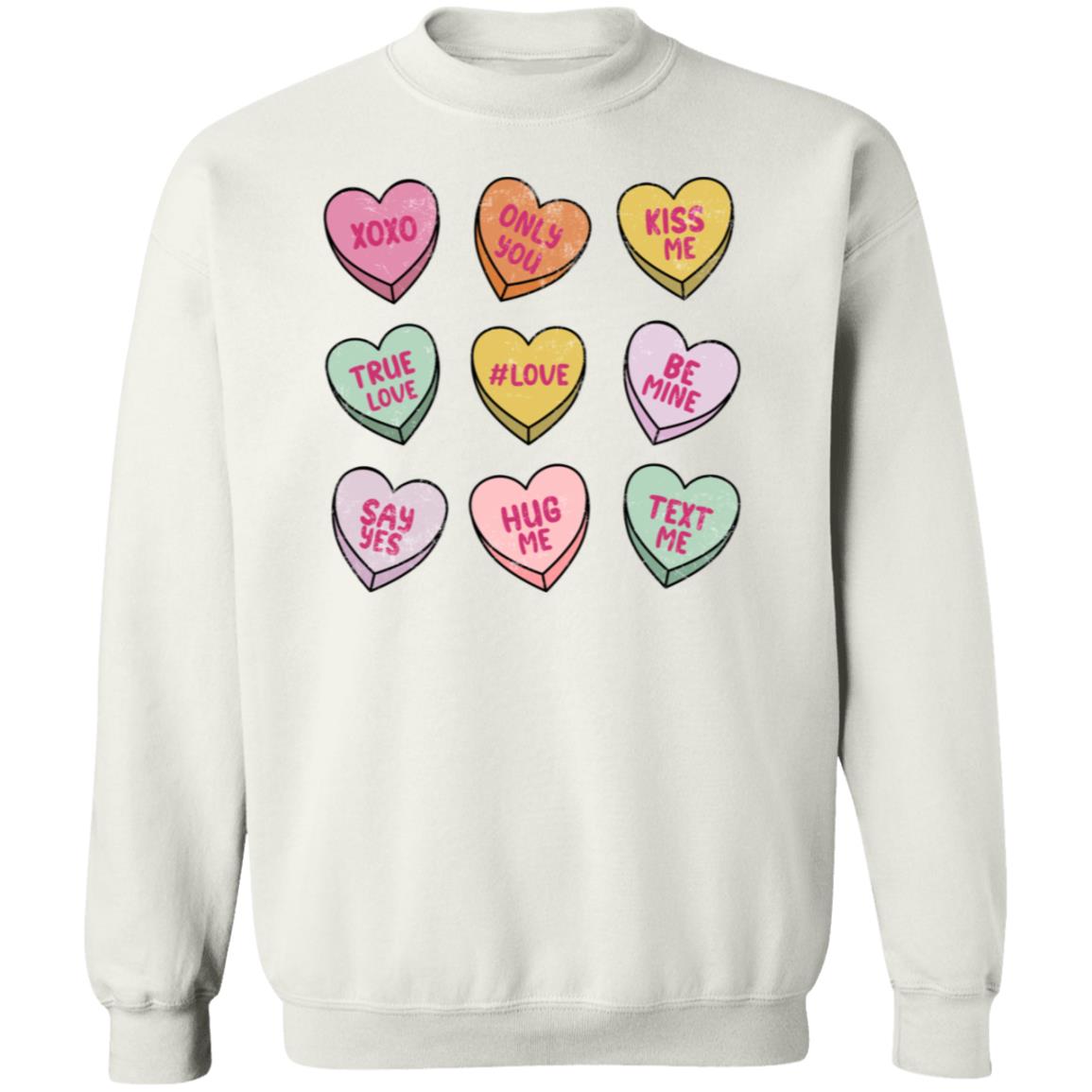 Conversation Hearts | Crewneck Pullover Sweatshirt