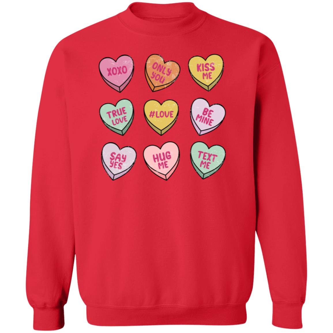 Conversation Hearts | Crewneck Pullover Sweatshirt