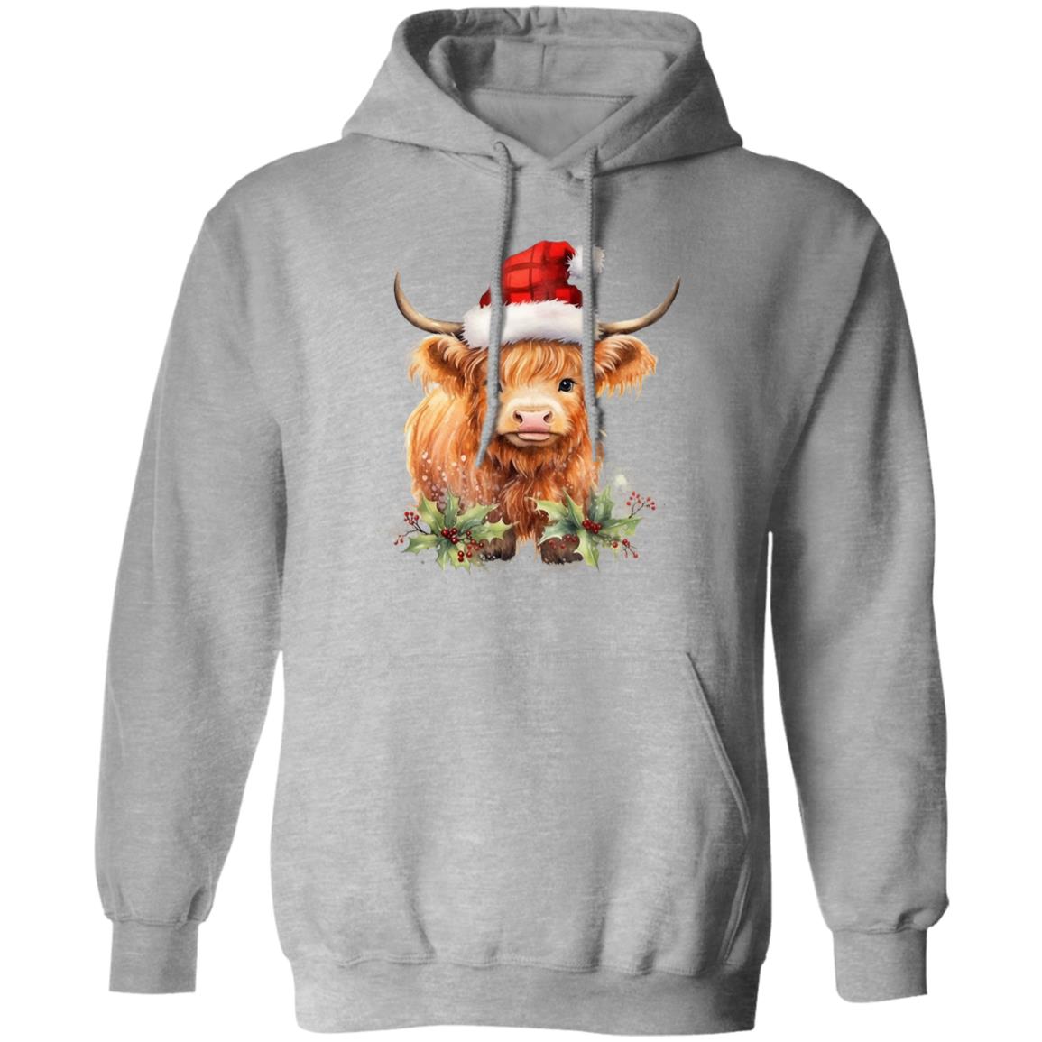 Christmas Highlander Cow | Pullover Hoodie