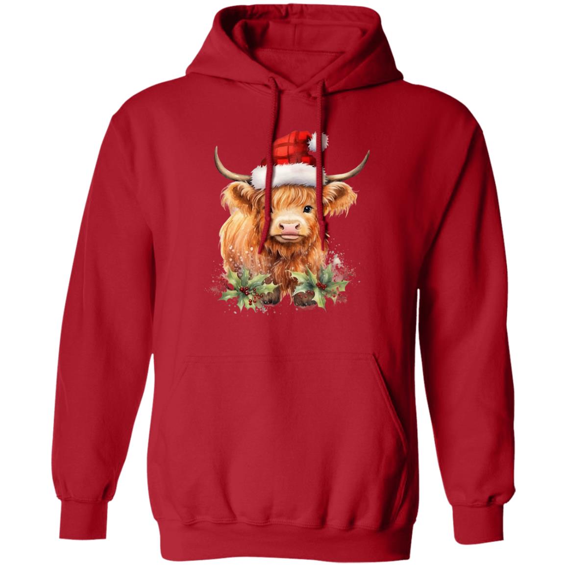 Christmas Highlander Cow | Pullover Hoodie