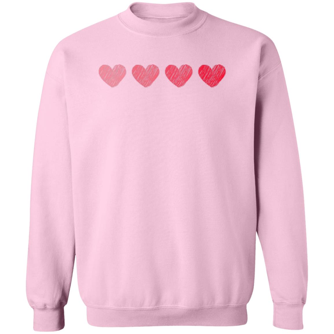 Four Hearts for Valentine's Day | Crewneck Pullover Sweatshirt