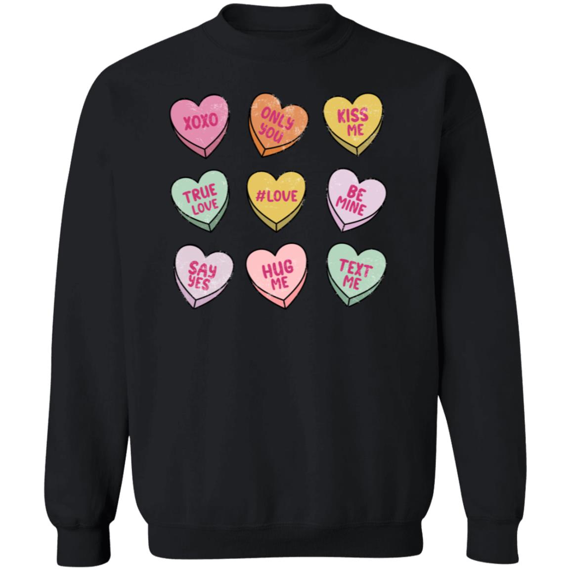 Conversation Hearts | Crewneck Pullover Sweatshirt