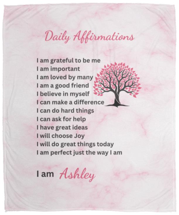 Personalized Daily Affirmations | Cozy Plush Fleece Blanket - 50x60