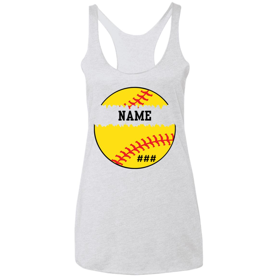 Personalized Softball | Ladies' Triblend Racerback Tank