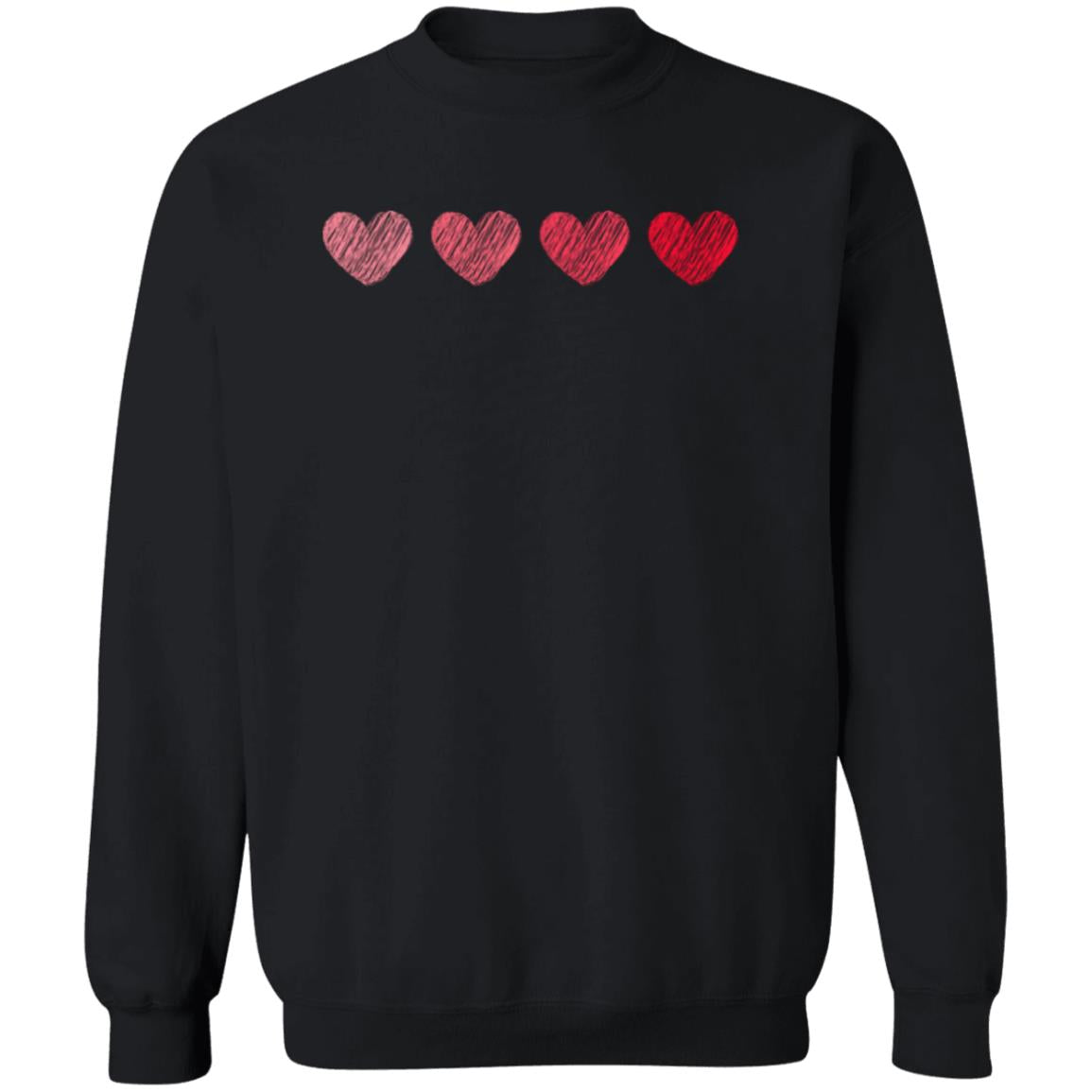 Four Hearts for Valentine's Day | Crewneck Pullover Sweatshirt