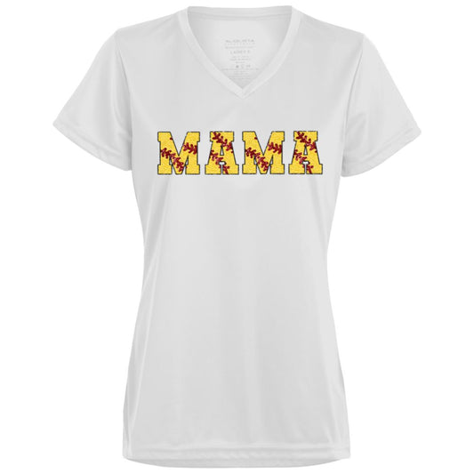 Softball Mama | Ladies’ Moisture-Wicking V-Neck Tee