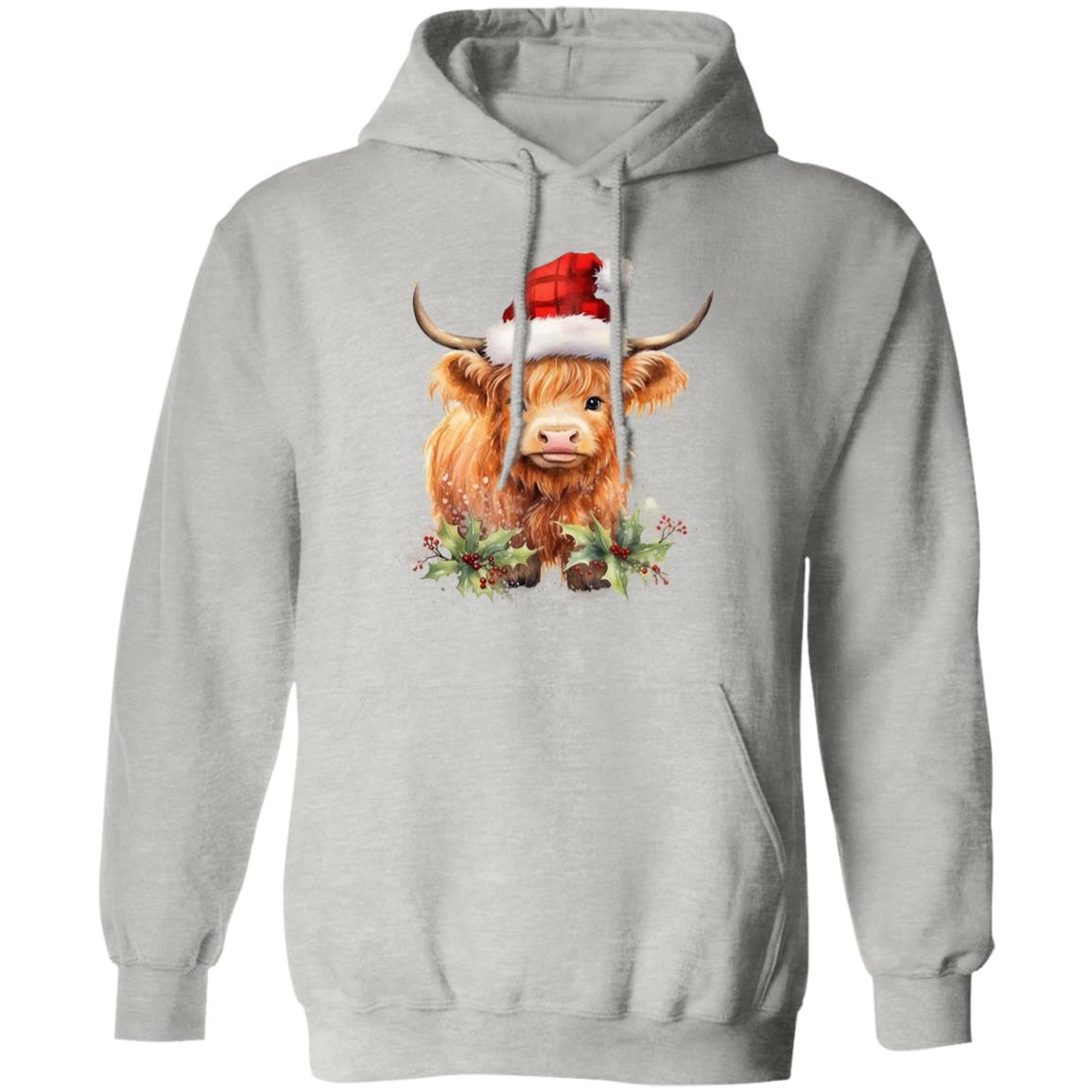 Christmas Highlander Cow | Pullover Hoodie