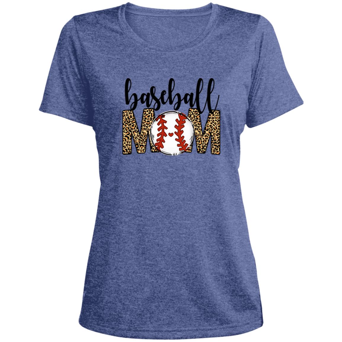 Baseball Mom | Ladies' Heather Scoop Neck Performance Tee