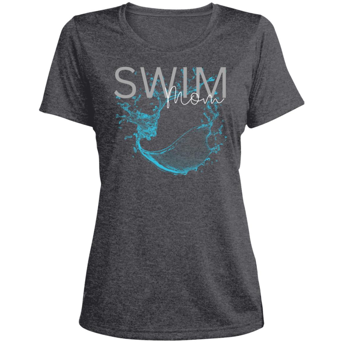 Swim Mom | Ladies' Heather Scoop Neck Performance Tee